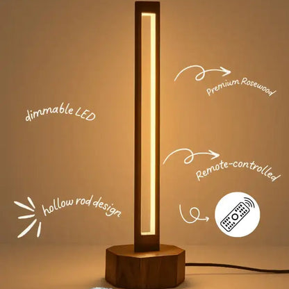 Wooden Compact Floor Lamp – Subtle Charm with Small Hollow Rod Design