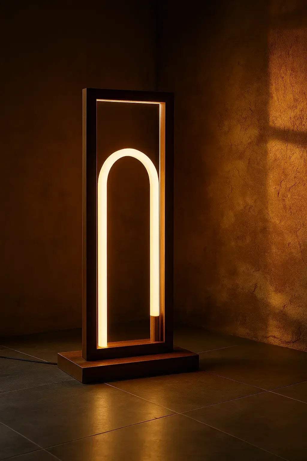Contemporary wooden floor lamp for living room India – NixWoods