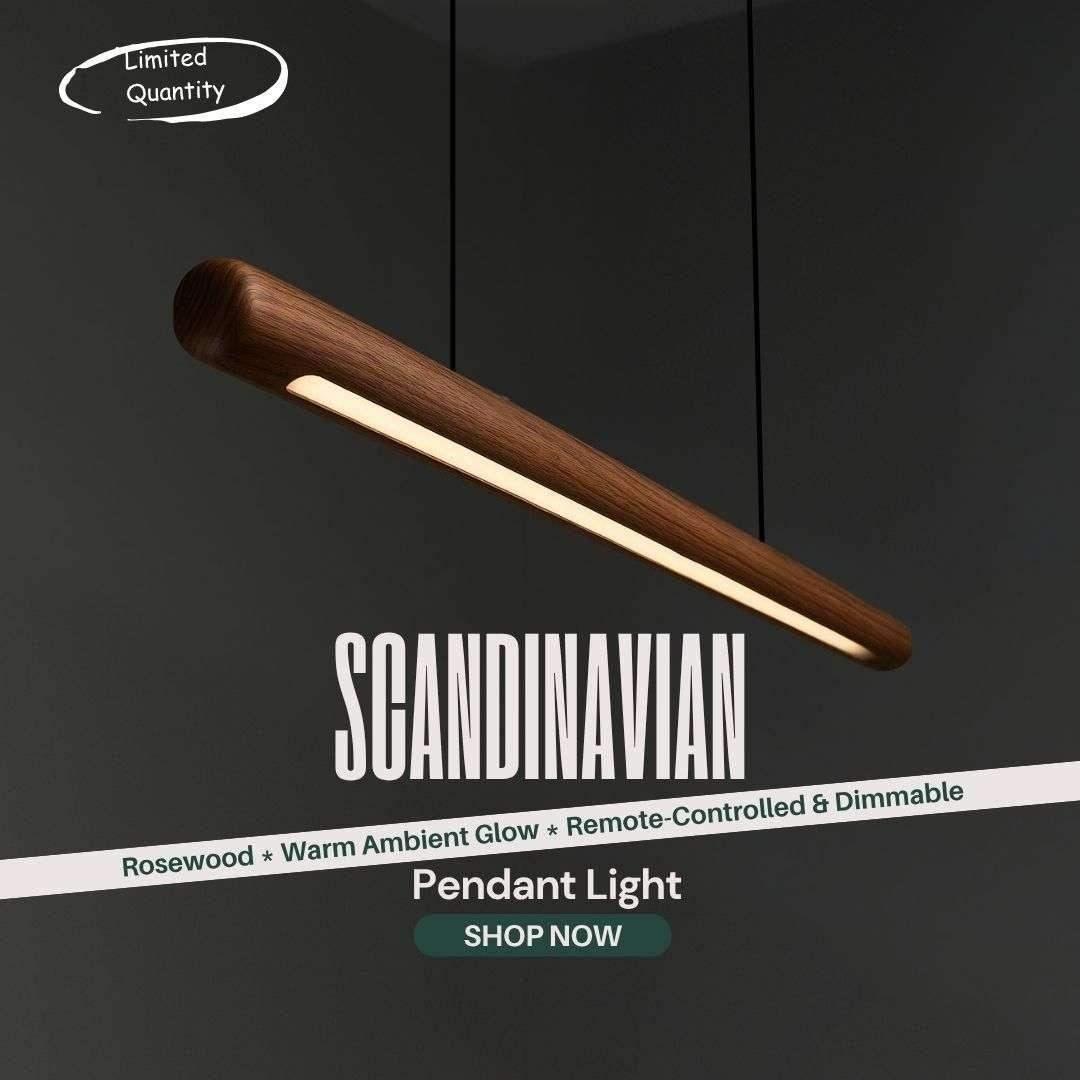 The Dining Ritual bundle - Scandinavian rosewood pendant light over dining table